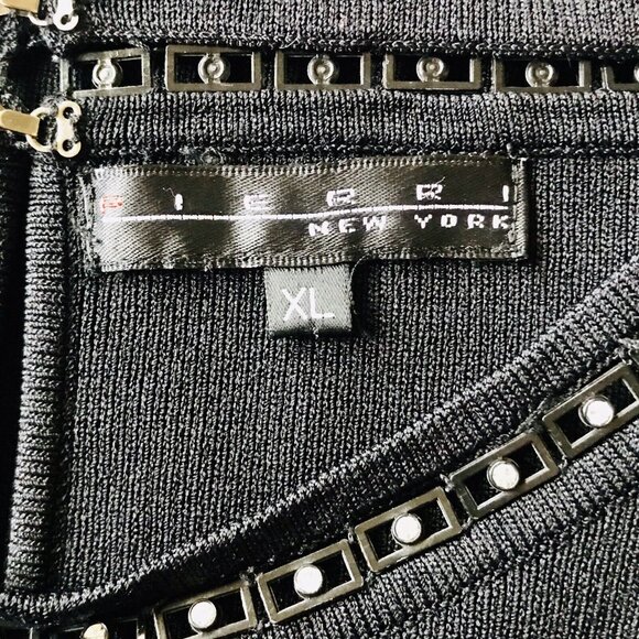 Vintage Pierri New York Black Embellished Top‎ Size XL - Picture 6 of 8